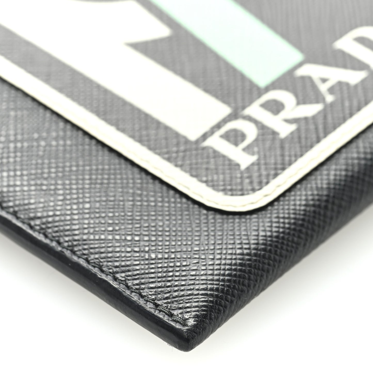 Saffiano Patch Phone Case Pouch Black