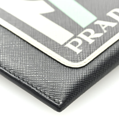 Prada Saffiano Patch Phone Case Pouch Black 7 of 8
