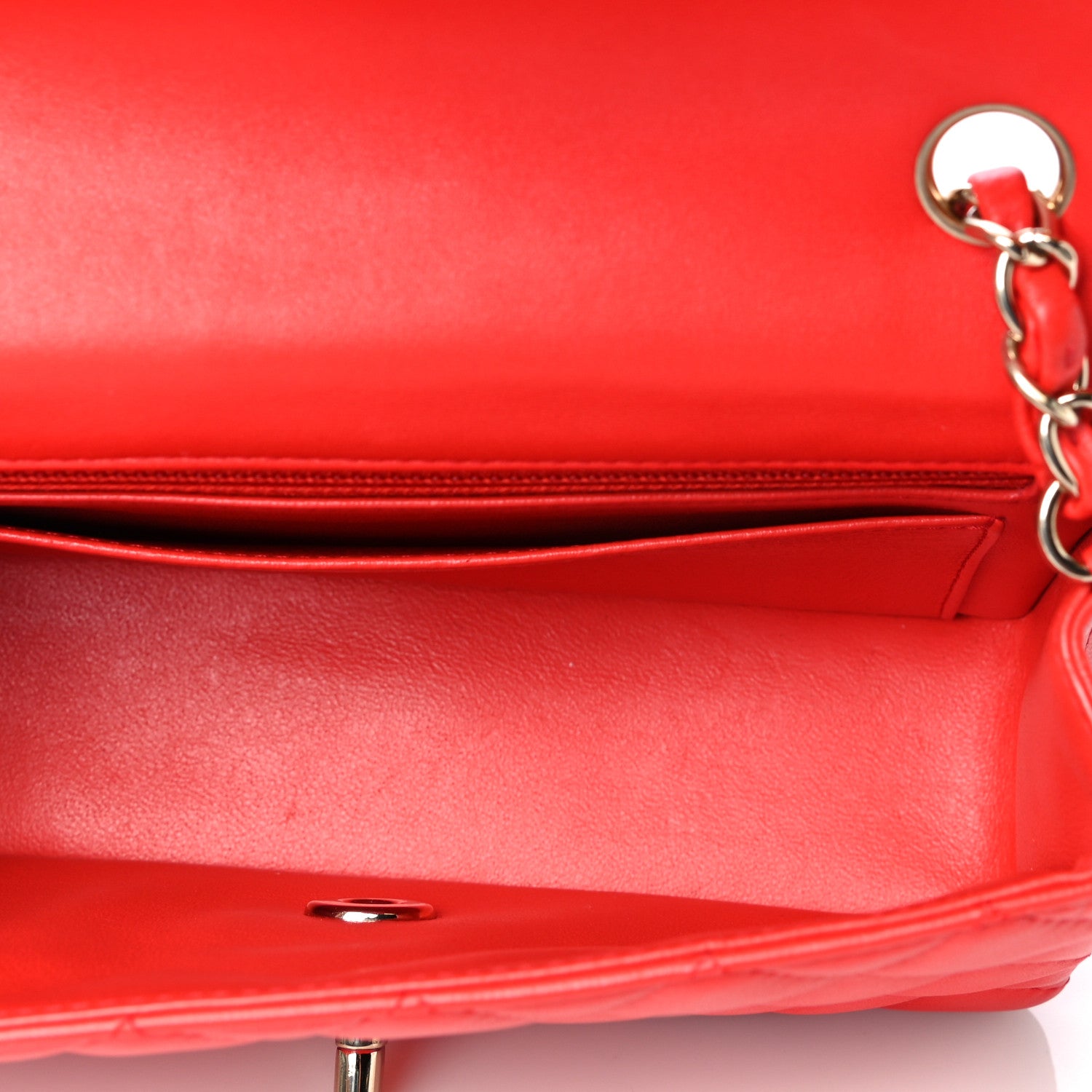 Chanel Lambskin Quilted Mini Rectangular Flap Red 6 of 8