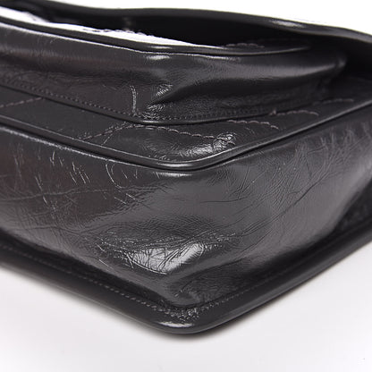 Saint Laurent Crinkled Calfskin Matelasse Monogram Baby Niki Chain Satchel Storm 9 of 10