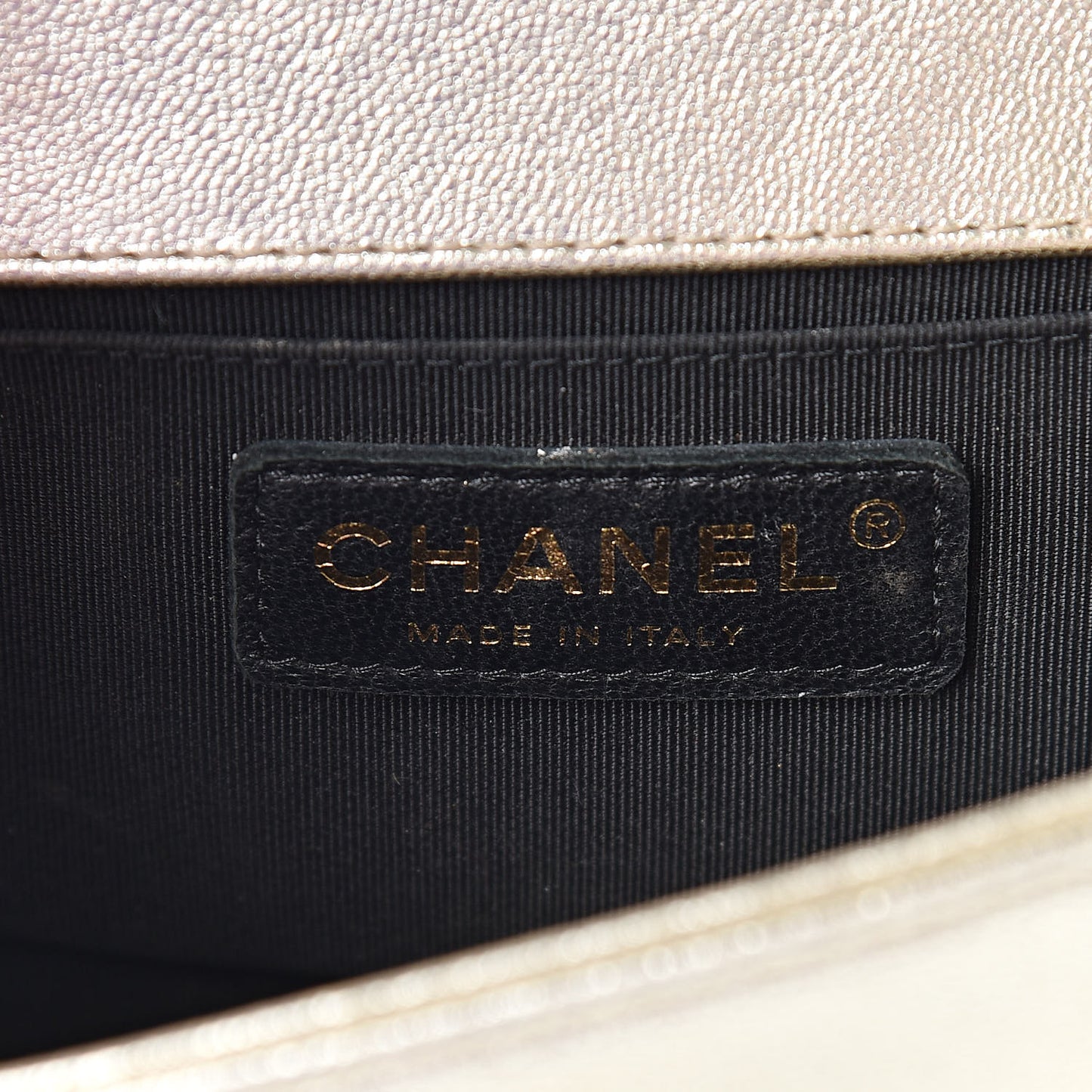 Metallic Goatskin Calfskin Small Boy Flap Gold Black