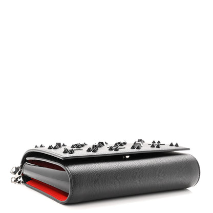 Christian Louboutin Calfskin Spikes Loubinthesky Paloma Clutch Black 4 of 10