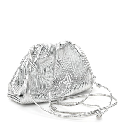 Bottega Veneta Metallic Bark Calfskin The Mini Pouch Silver 3 of 10