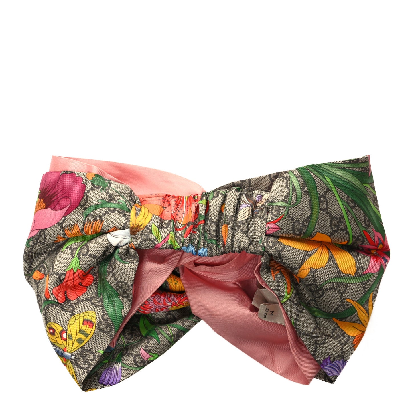 Silk Monogram Flora Print Headband Pink