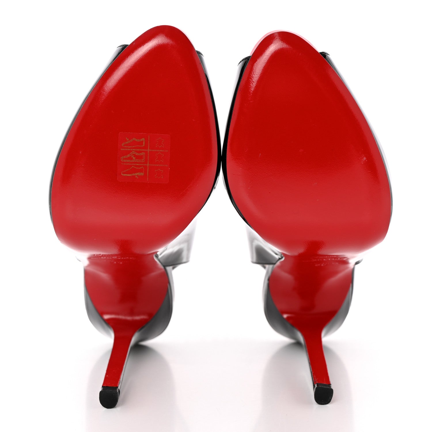 Christian Louboutin Patent Flo Sling 120 Pumps 38 Black Rouge Lipstick 5 of 13
