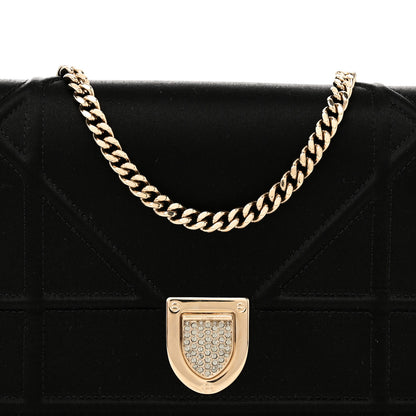 Christian Dior Satin Diorama Wallet on Chain Pouch Black 7 of 9