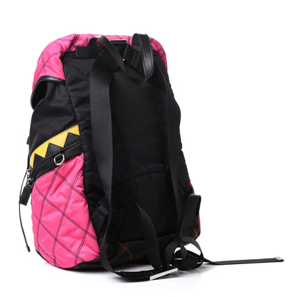 Prada Tessuto Nylon Impunturato Double Buckle Backpack Black Multicolor 2 of 4