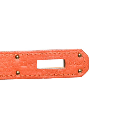 Hermes Taurillon Clemence Kelly Retourne 28 Orange 7 of 11