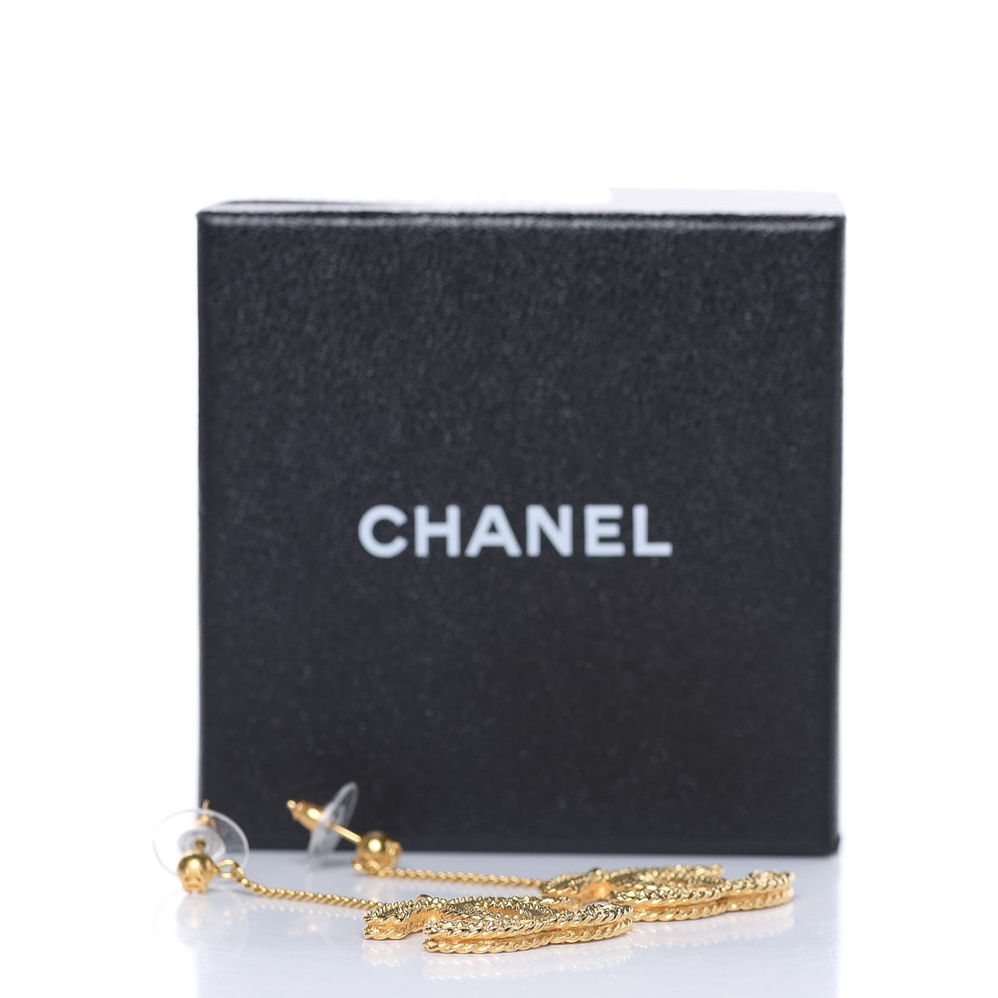 CC Drop Earrings Matte Gold