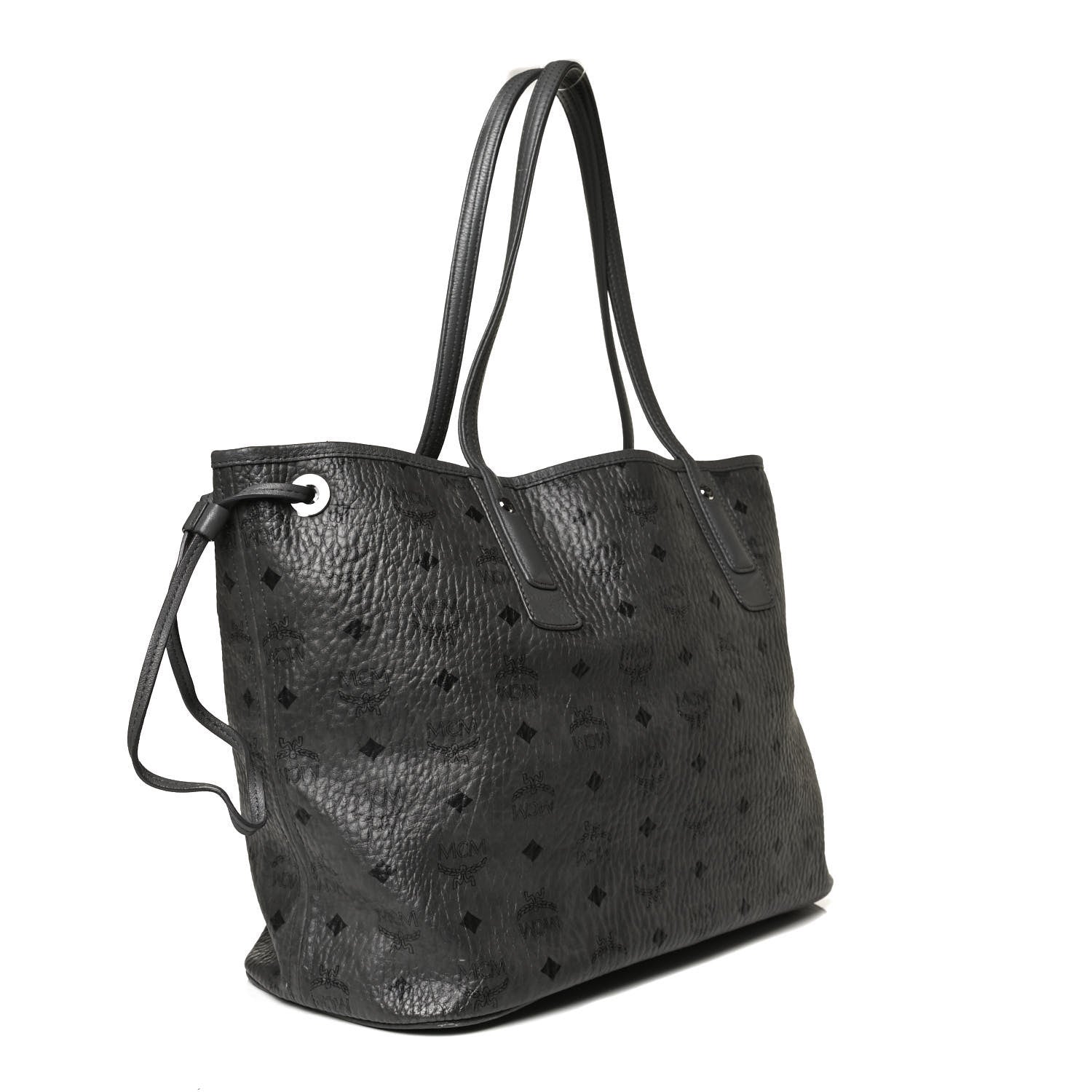 MCM Visetos Medium Liz Reversible Shopper Tote Phantom Grey 3 of 22