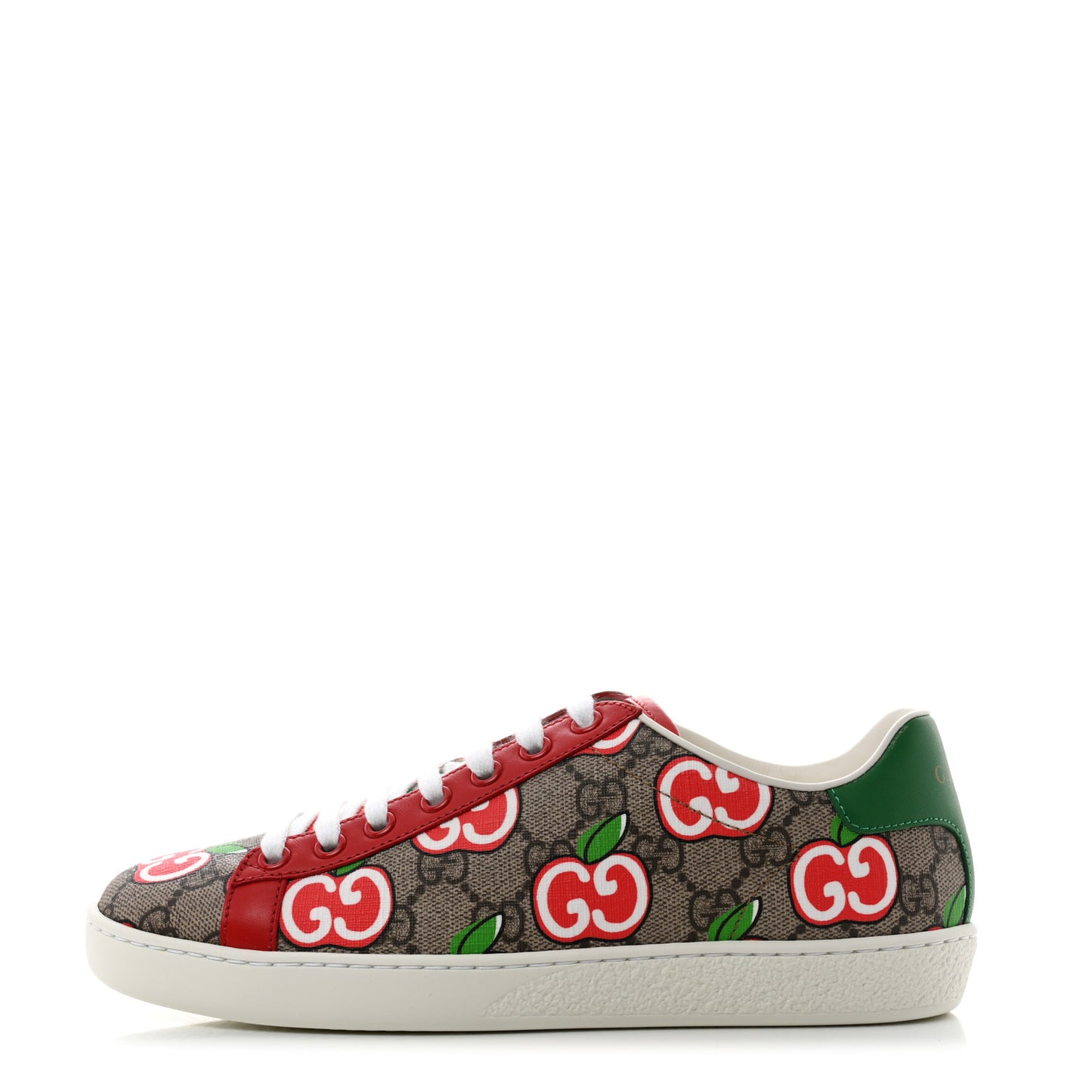 GG Supreme Monogram Apple Womens Ace Sneakers 36 Red