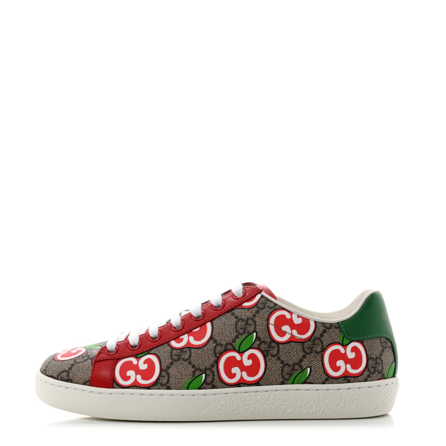 Gucci GG Supreme Monogram Apple Womens Ace Sneakers 36 Red 1 of 10