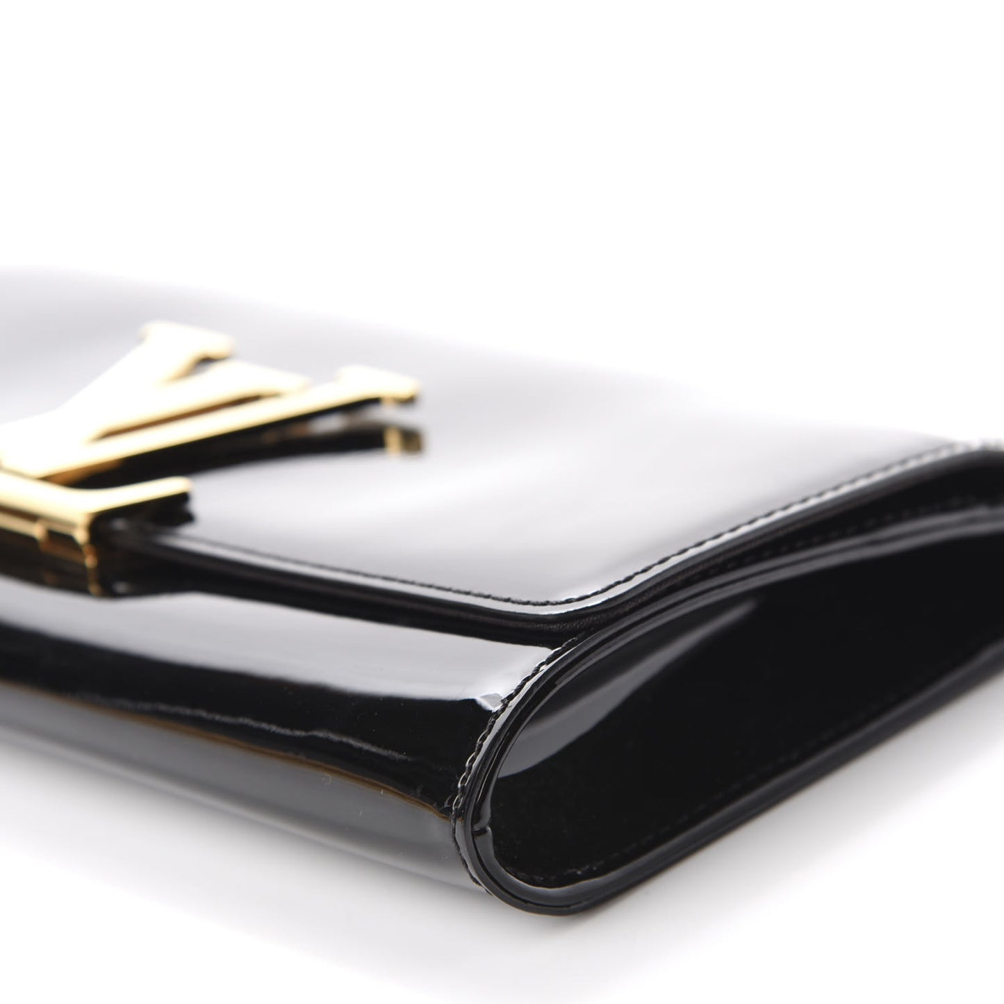 Patent Louise Clutch Black