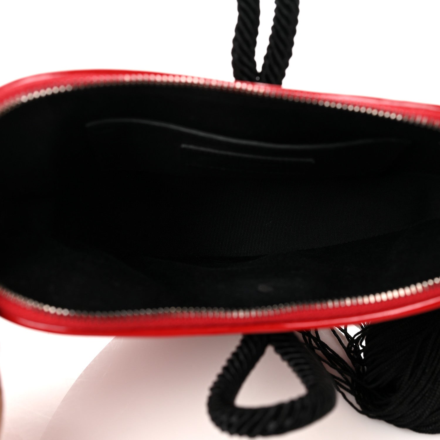 Saint Laurent Patent Crocodile Embossed Sac Coeur Heart Shaped Clutch Red 5 of 11