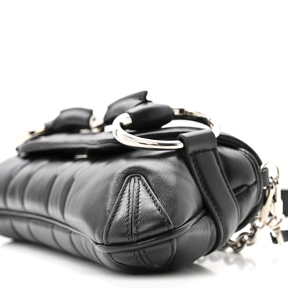 Gucci Nappa Vertical Matelasse Small Maxi Horsebit Chain Shoulder Bag Black 10 of 13