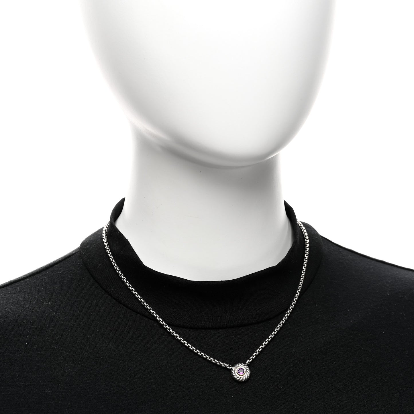 Sterling Silver 14K Yellow Gold Amethyst Cookie Necklace