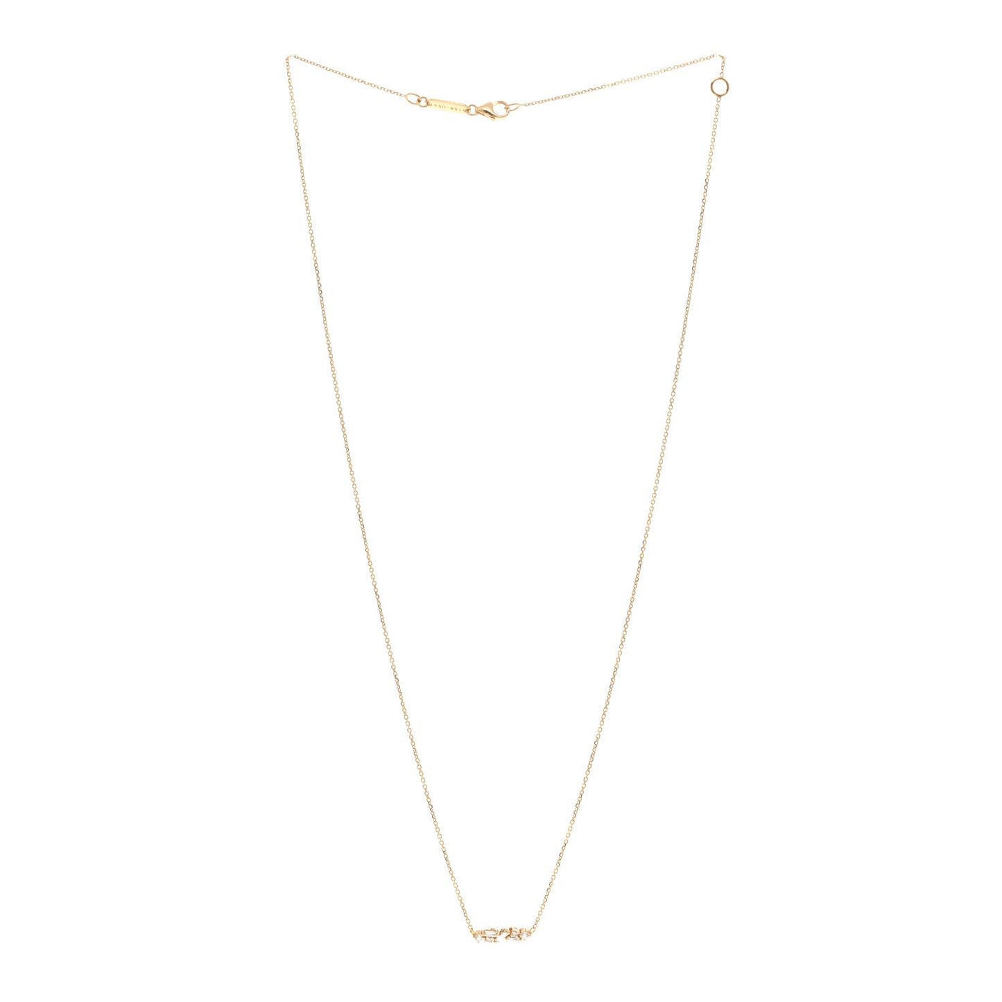 SUZANNE KALAN 18K Yellow Gold Diamond Frenzy Mini Bar Necklace