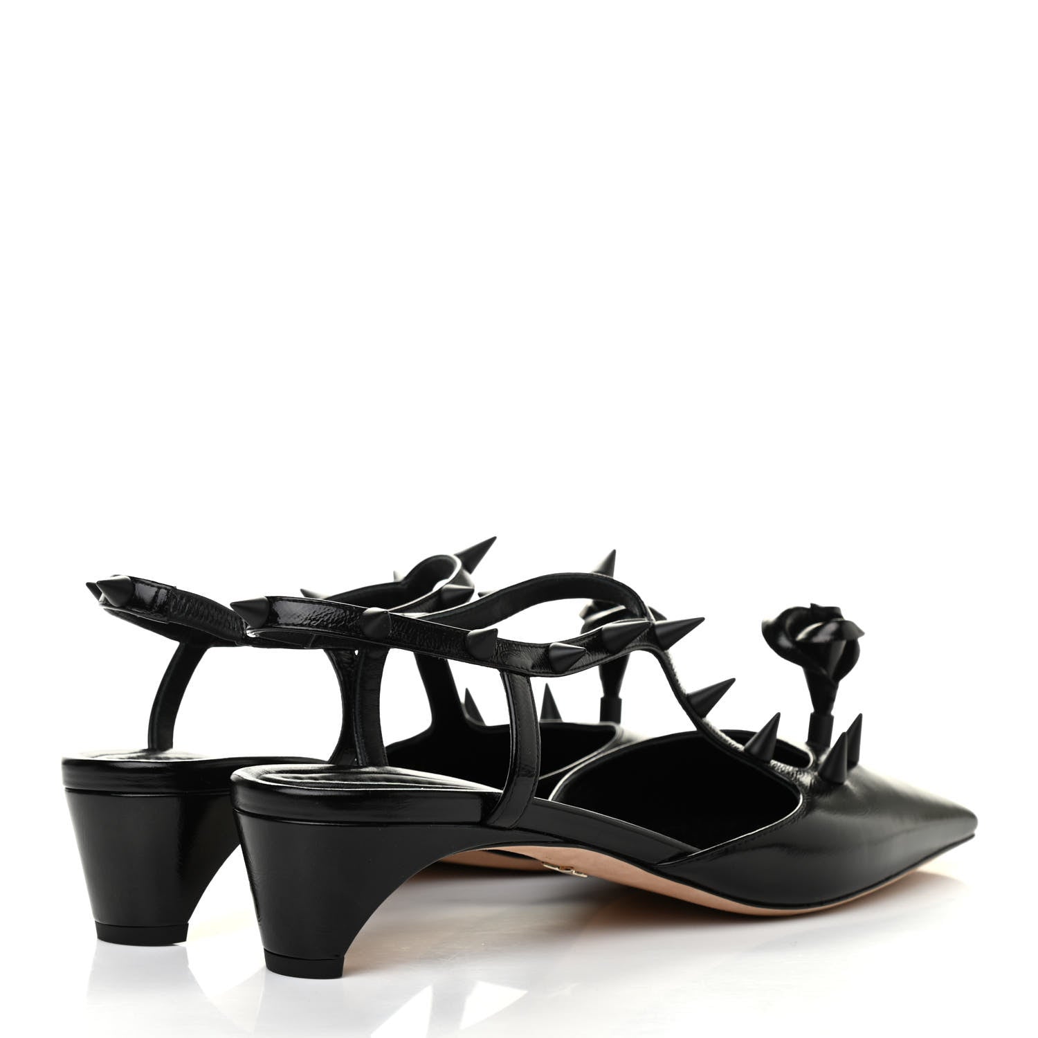 Christian Dior Crinkled Calfskin Rose Fantastique Sling-Back Pumps 40.5 Black 4 of 8