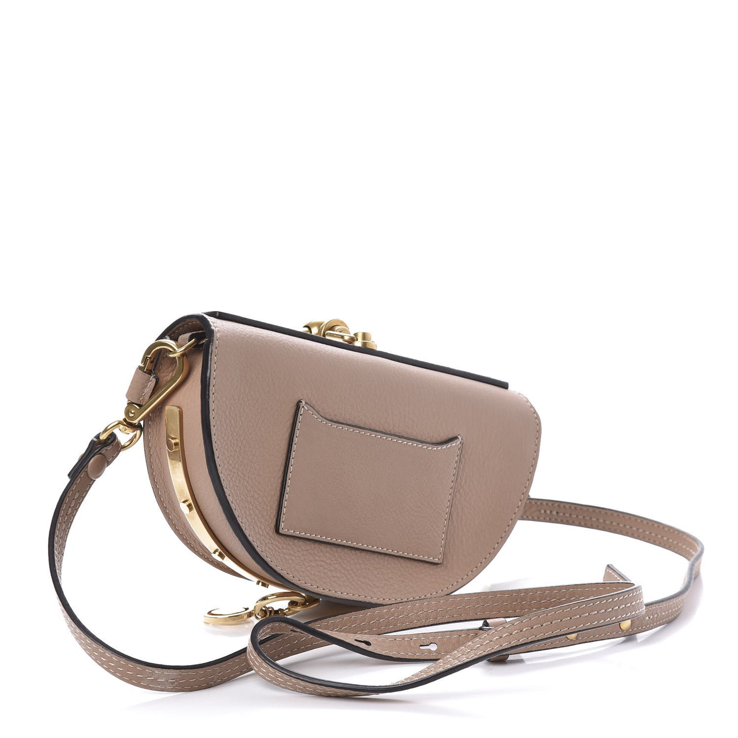 Calfskin Small Nile Bracelet Minaudiere Bag Biscotti Beige