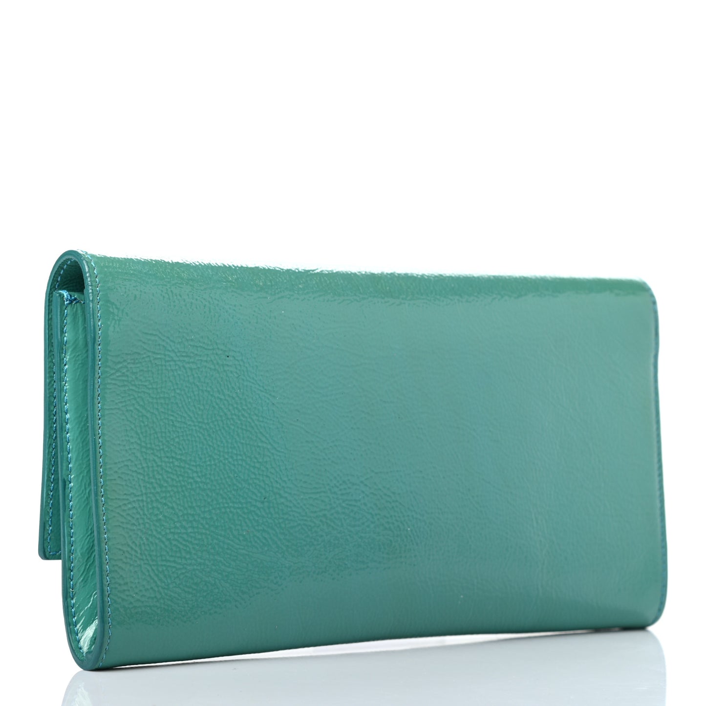 Textured Patent Monogram Small Belle De Jour Clutch Turquoise