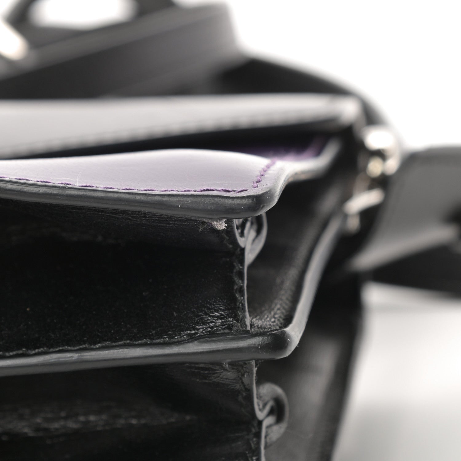 Prada Box Calfskin Shoulder Bag Black Viola 16 of 18