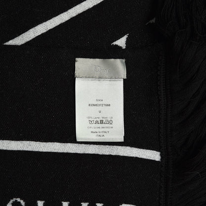 Christian Dior Homme Wool Logo Scarf Black 4 of 4