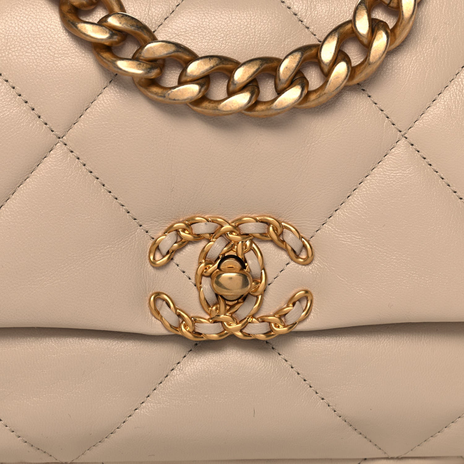 Chanel Lambskin Quilted Medium Chanel 19 Flap Beige 9 of 11