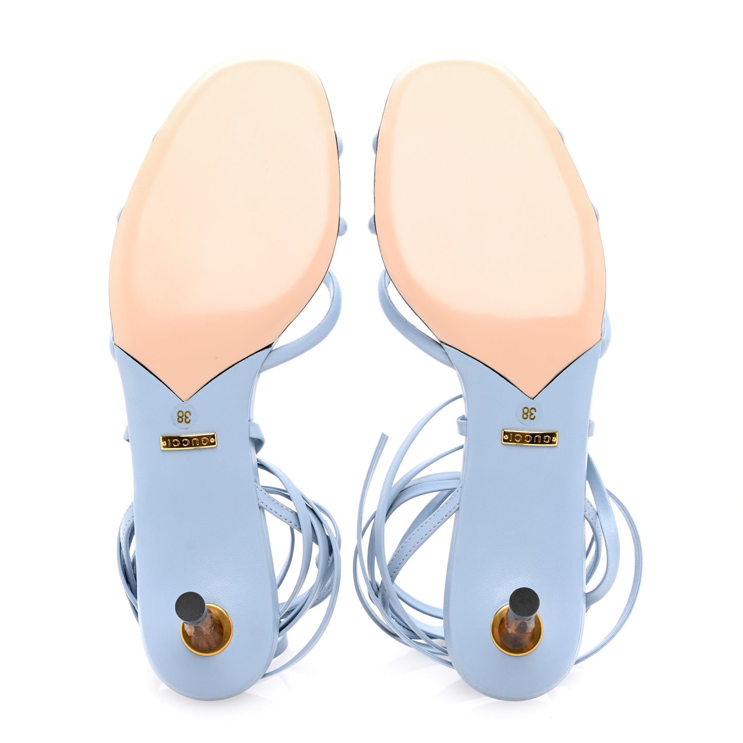 Nappa Charlotte Heel Sandals 38 Porcelain Light Blue