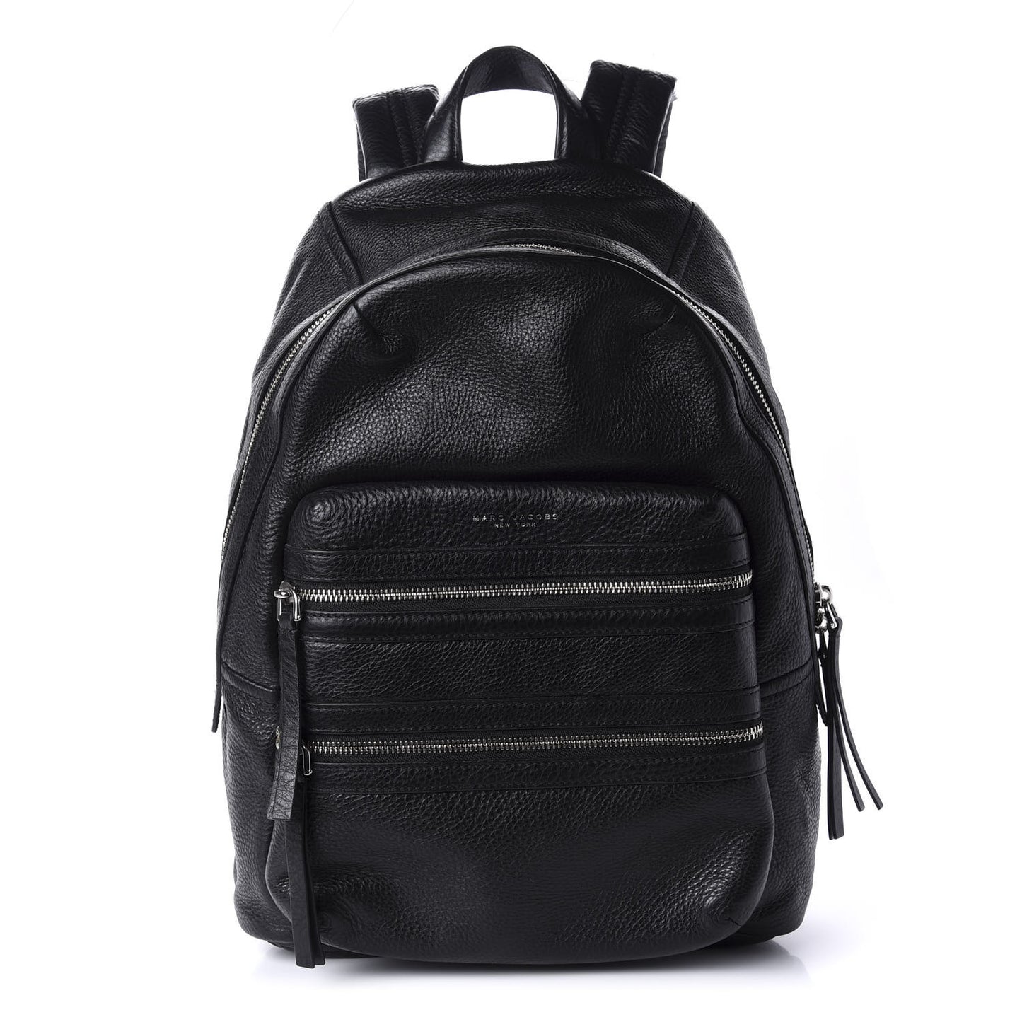 Pebbled Calfskin Biker Backpack Black