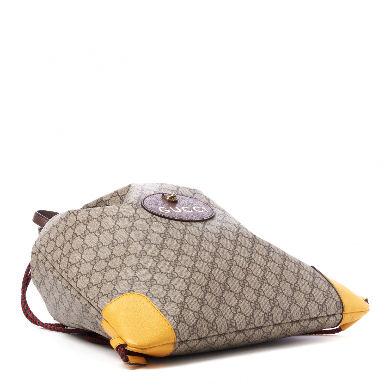 Gucci GG Supreme Monogram Neo Vintage Drawstring Backpack Beige New Acero Crop 3 of 8