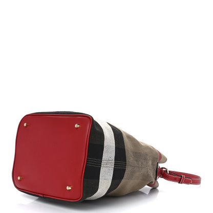 Burberry Canvas Mega Check Medium Ashby Hobo Cadmium Red 10 of 12