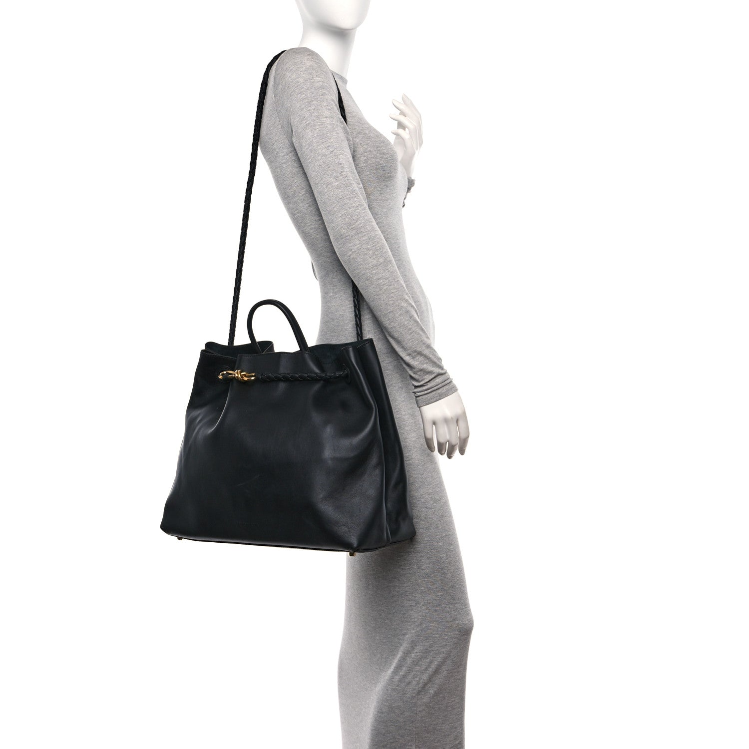 Bottega Veneta Silky Calfskin Large Andiamo Shoulder Bag Fondant 2 of 9