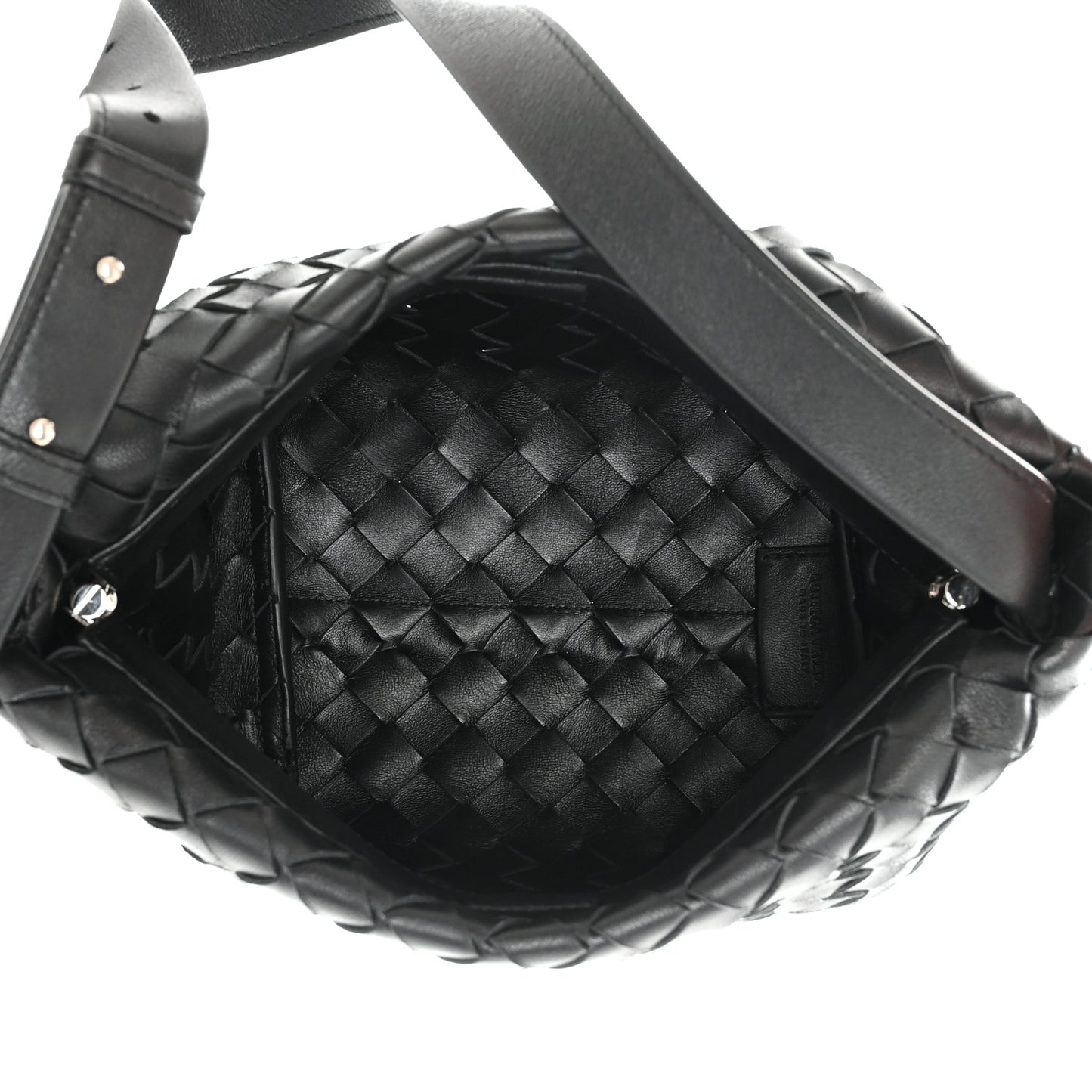 Nappa Intrecciato Tie Shoulder Bag Black