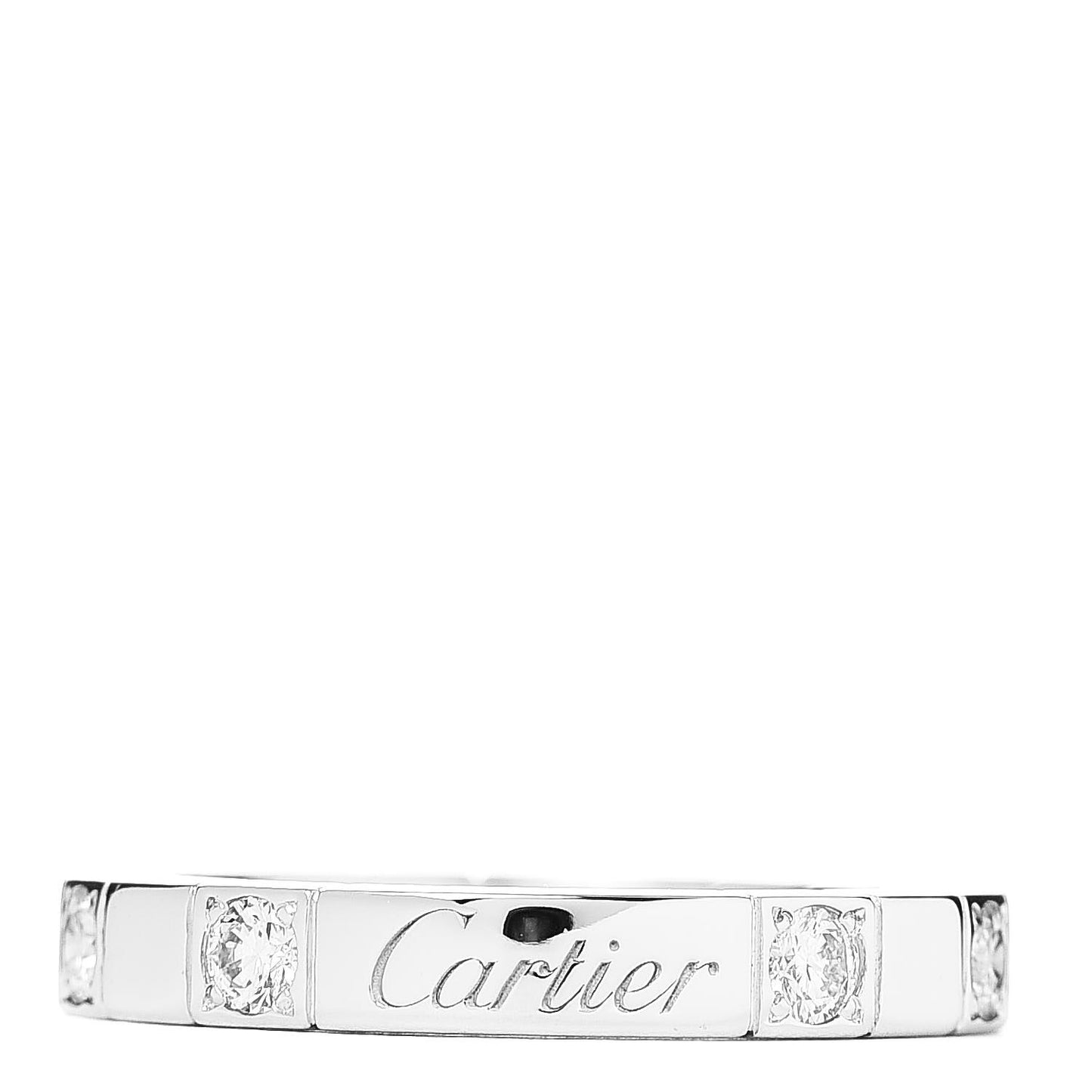 18K White Gold Diamond Lanieres Half Eternity Band Ring 49 5