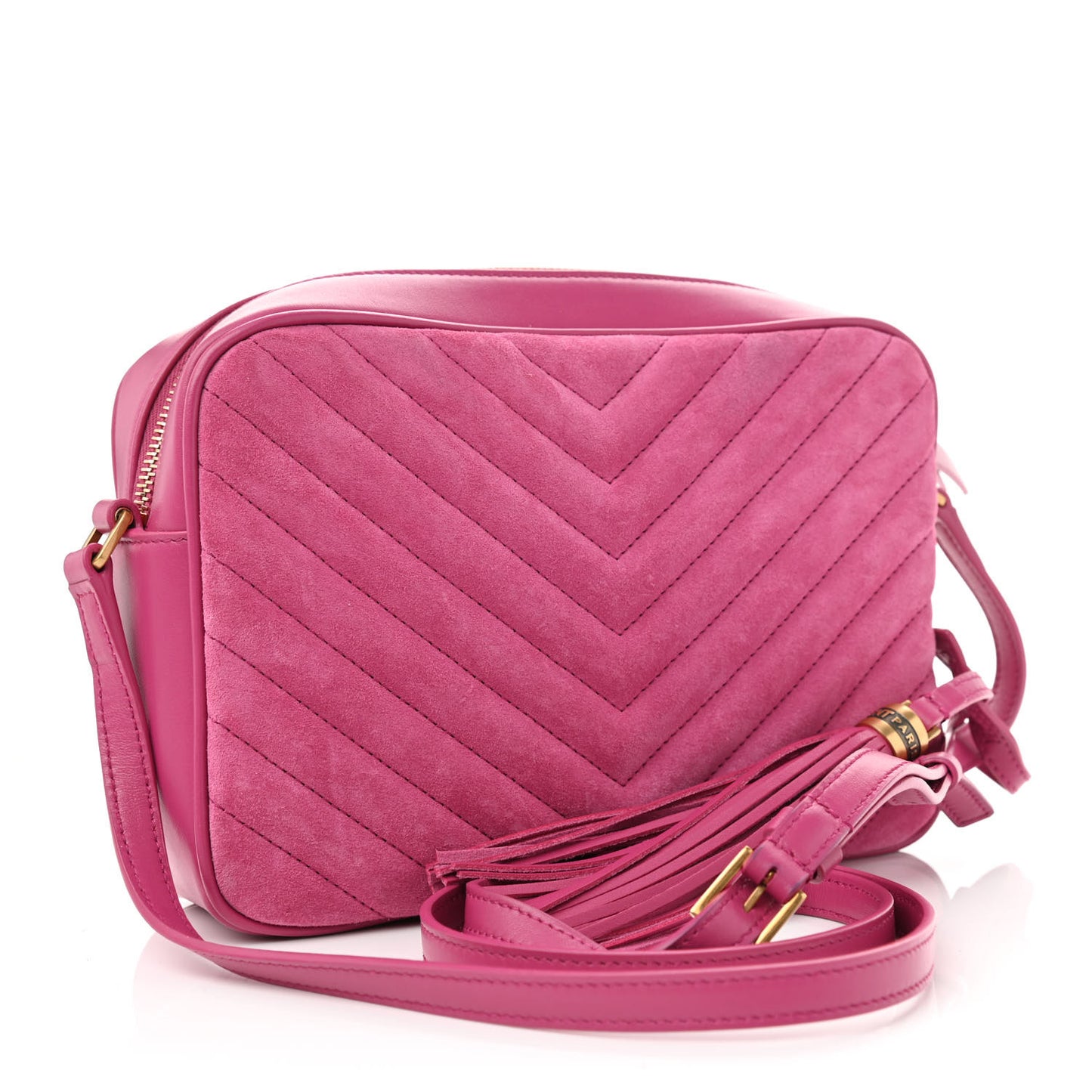 Suede Matelasse Monogram Lou Camera Bag Rose