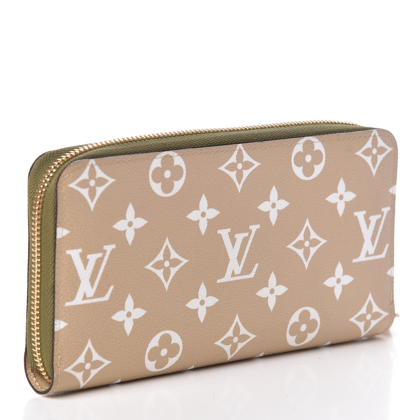 Monogram Giant Zippy Wallet Kaki White
