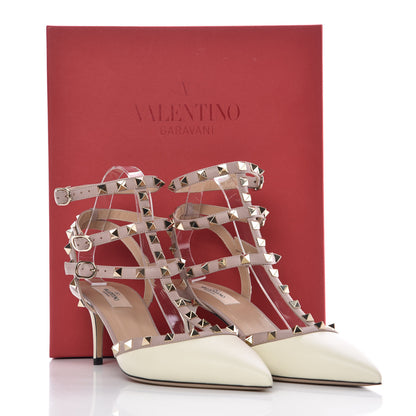 Valentino Garavani Calfskin Rockstud Ankle Strap 65mm Pumps 40.5 Light Ivory Poudre 11 of 11