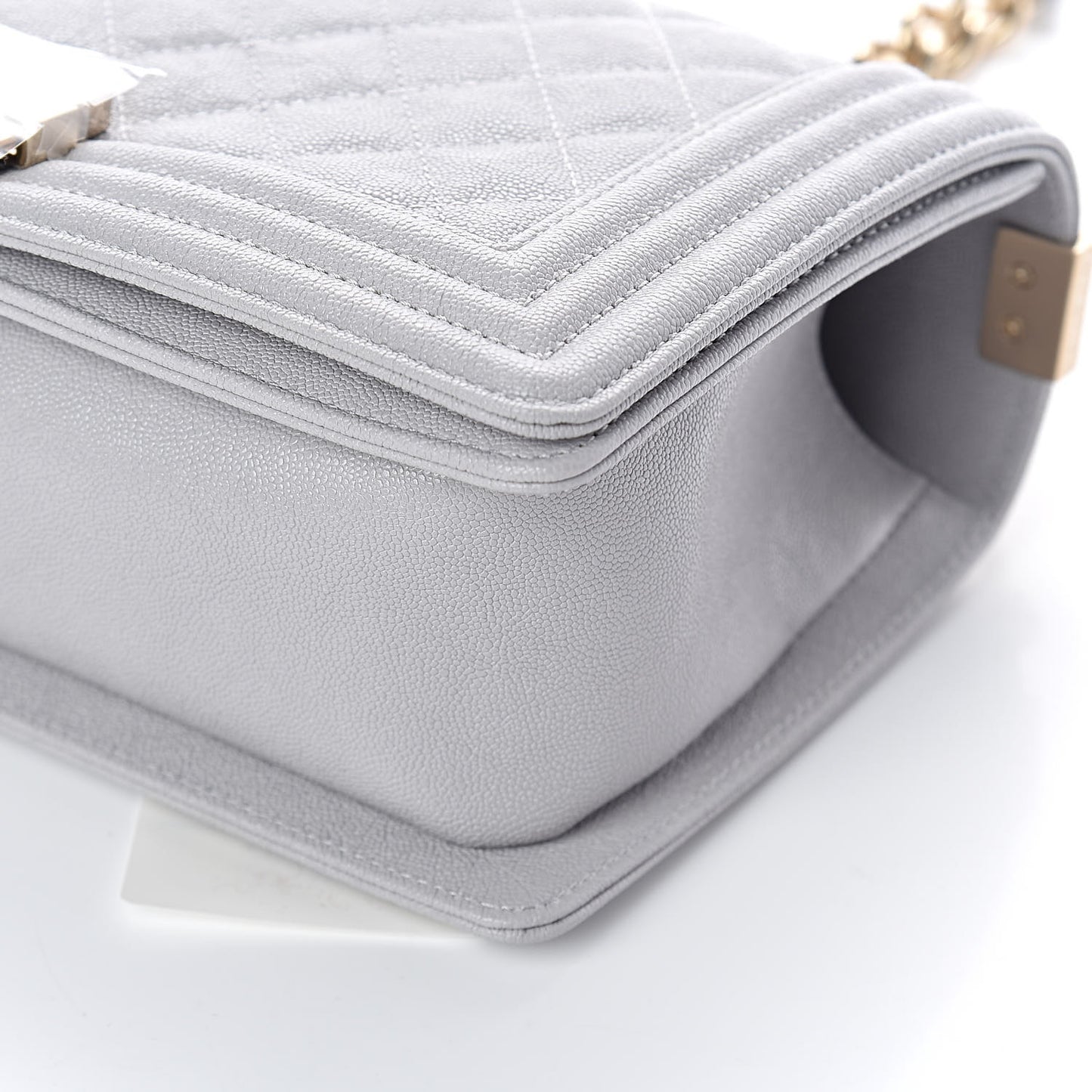 Caviar Quilted Medium Boy Flap Grey