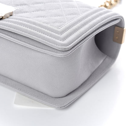 Chanel Caviar Quilted Medium Boy Flap Grey 9 of 10