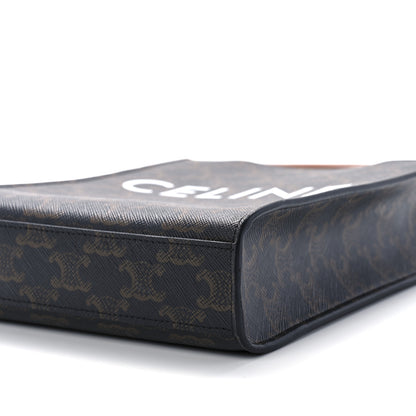 Celine Triomphe Canvas Calfskin Mini Vertical Cabas Tan 7 of 7
