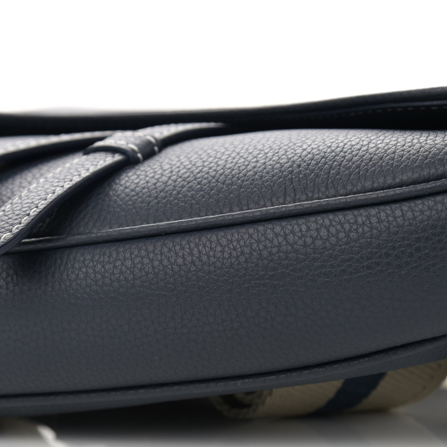 Christian Dior Grained Calfskin Kim Jones Saddle Bag Navy Blue 10 of 11