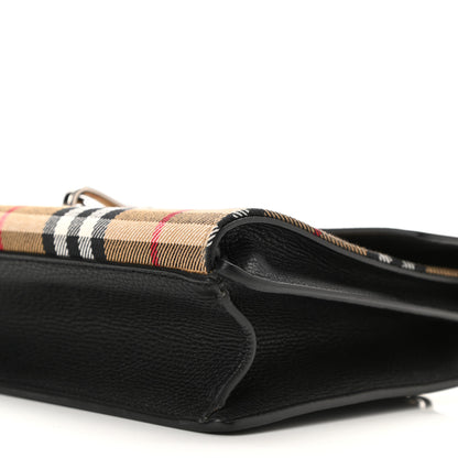 Burberry Derby Calfskin Vintage Check Small Macken Crossbody Bag Black 10 of 10