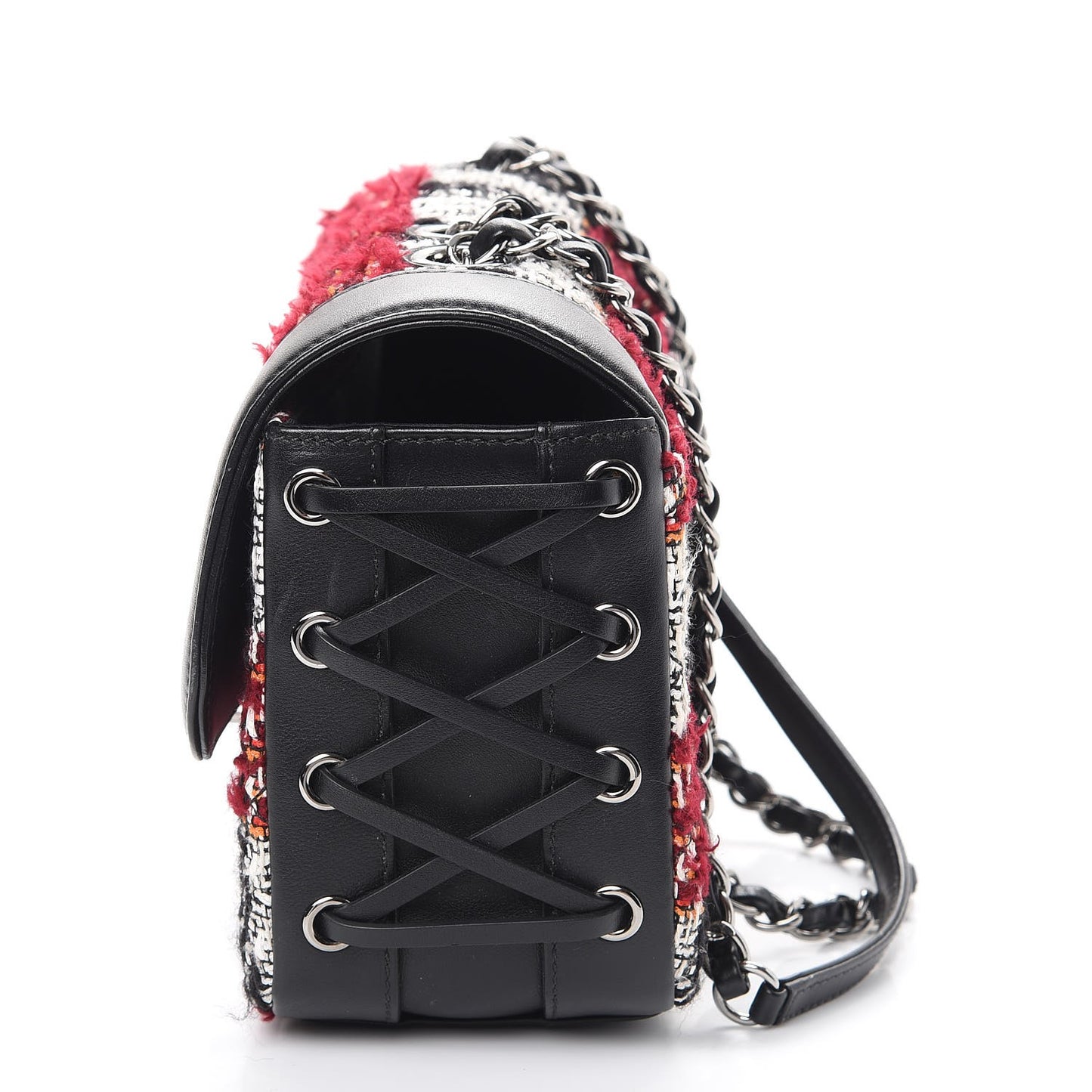 Tweed Quilted Calfskin Coco Corset Flap Multicolor