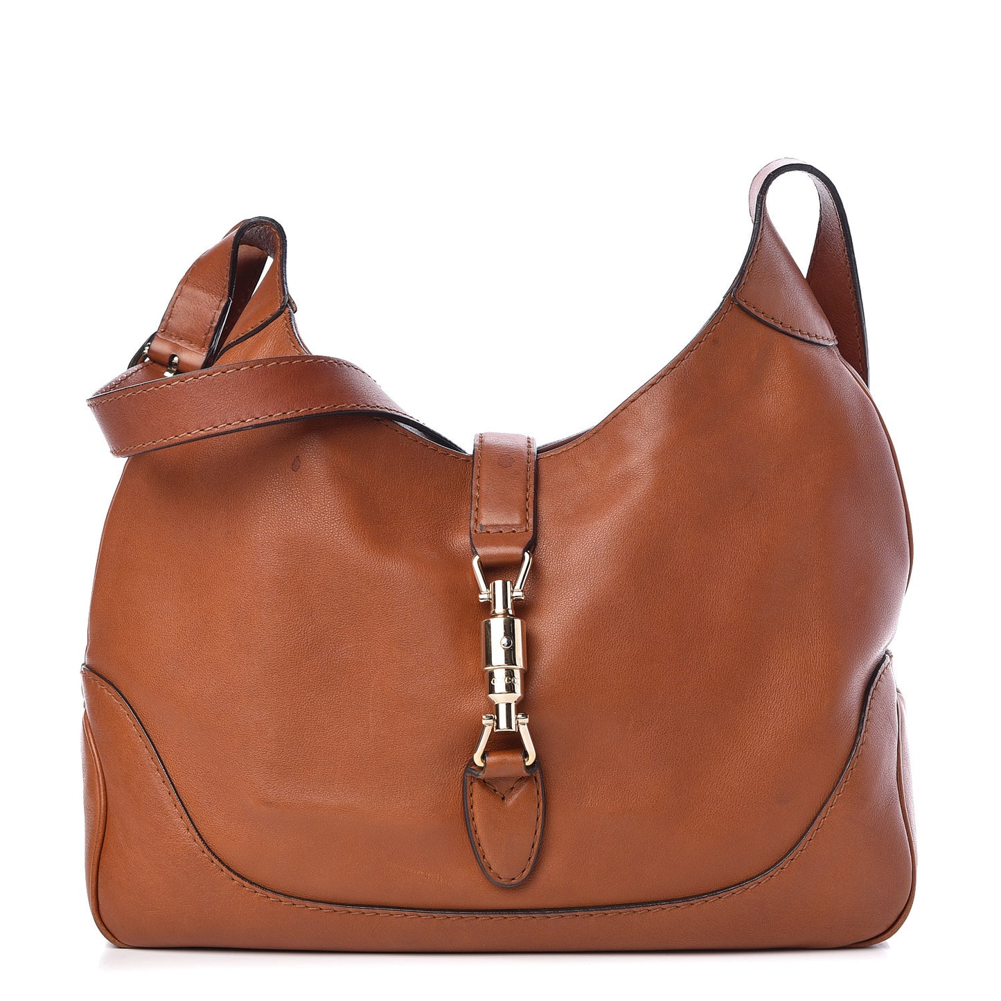 Calfskin New Medium Jackie Shoulder Bag Tan