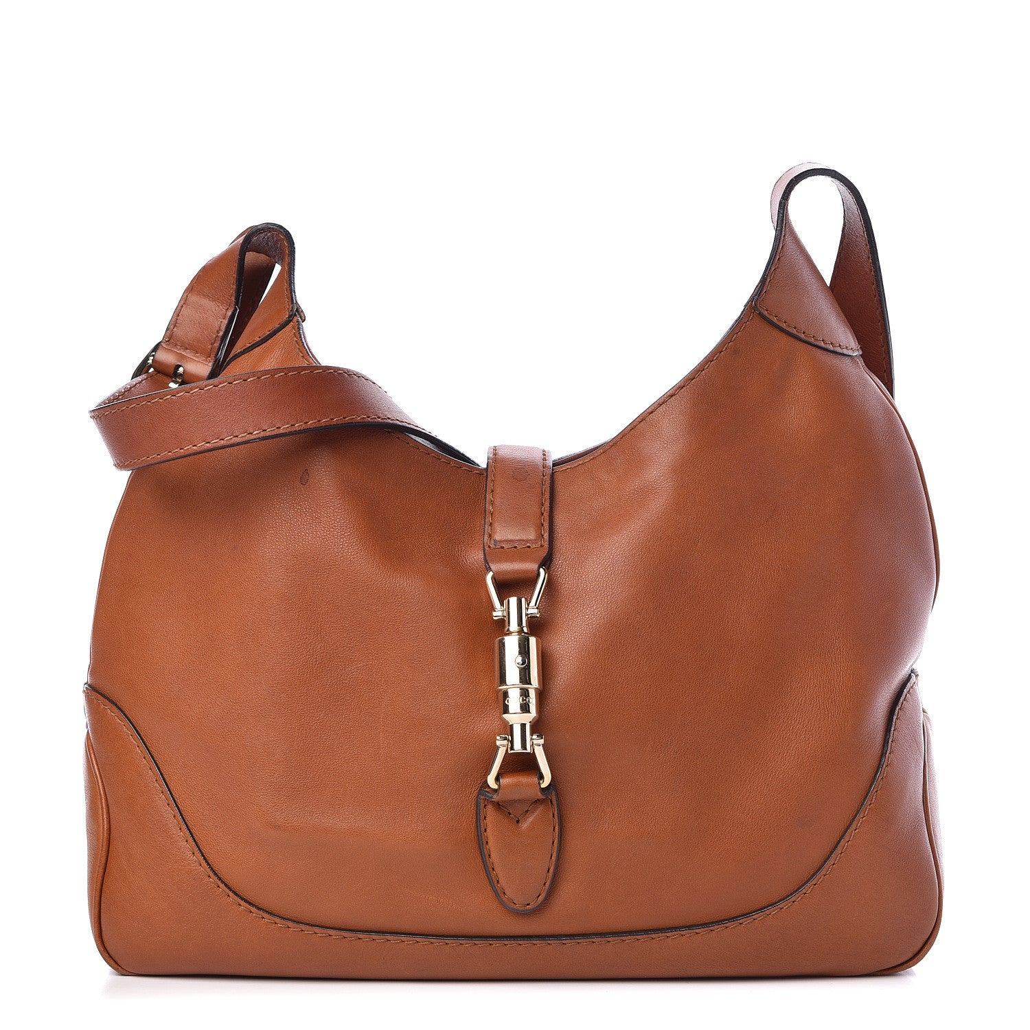 Gucci Calfskin New Medium Jackie Shoulder Bag Tan 1 of 21