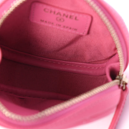 Chanel Shiny Caviar Quilted Zip Around Classic Coin Purse Pink 5 of 10