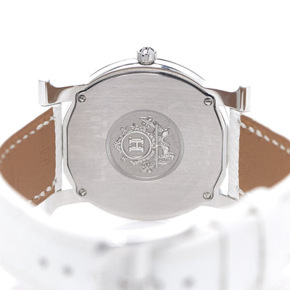 Hermes Stainless Steel Epsom Diamond Mother of Pearl 31mm H Ronde Quartz Watch Blanc 4 of 7