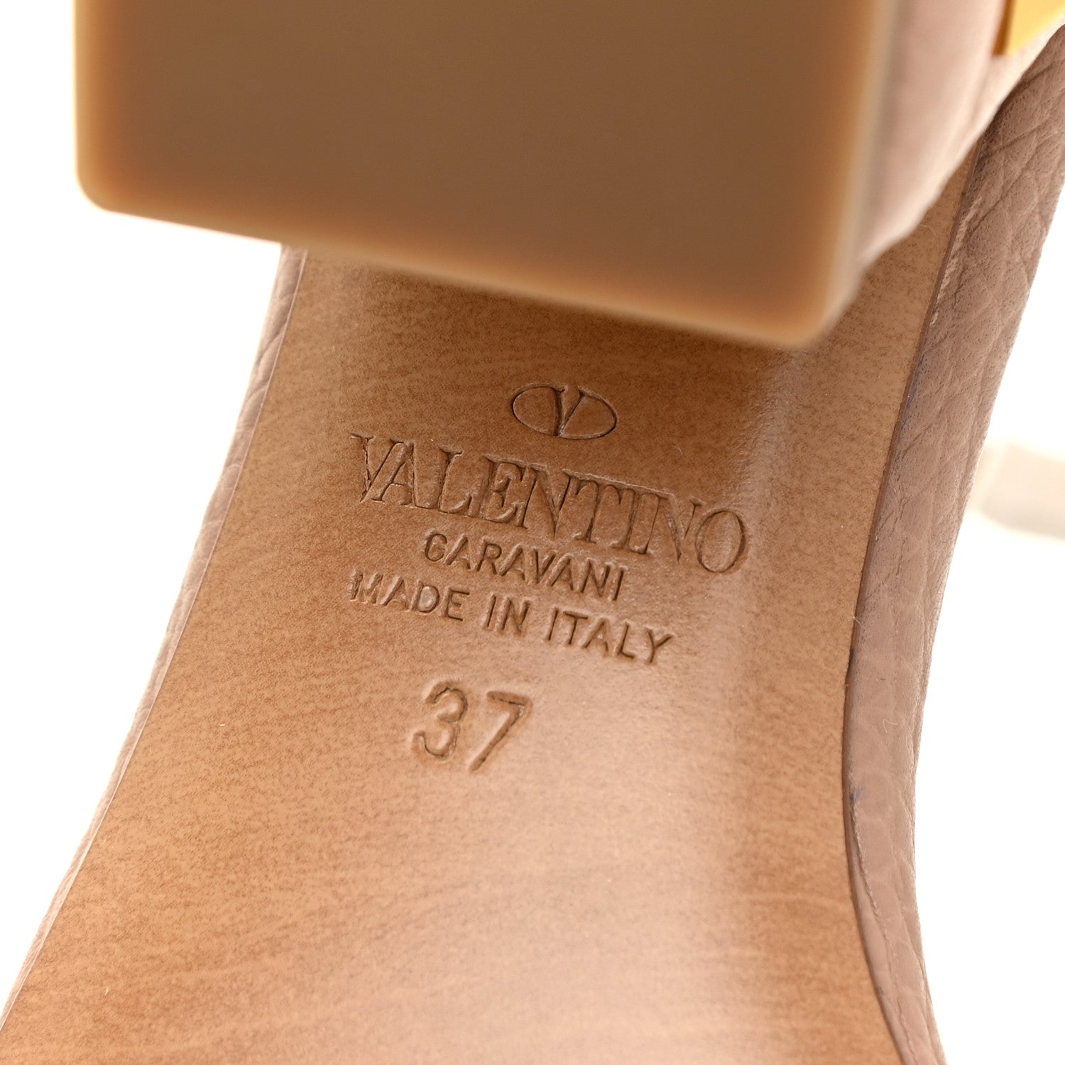 Valentino Garavani Grained Calfskin Roman Stud Ankle Strap 75mm Sandals 37 Rose Cannelle 10 of 11