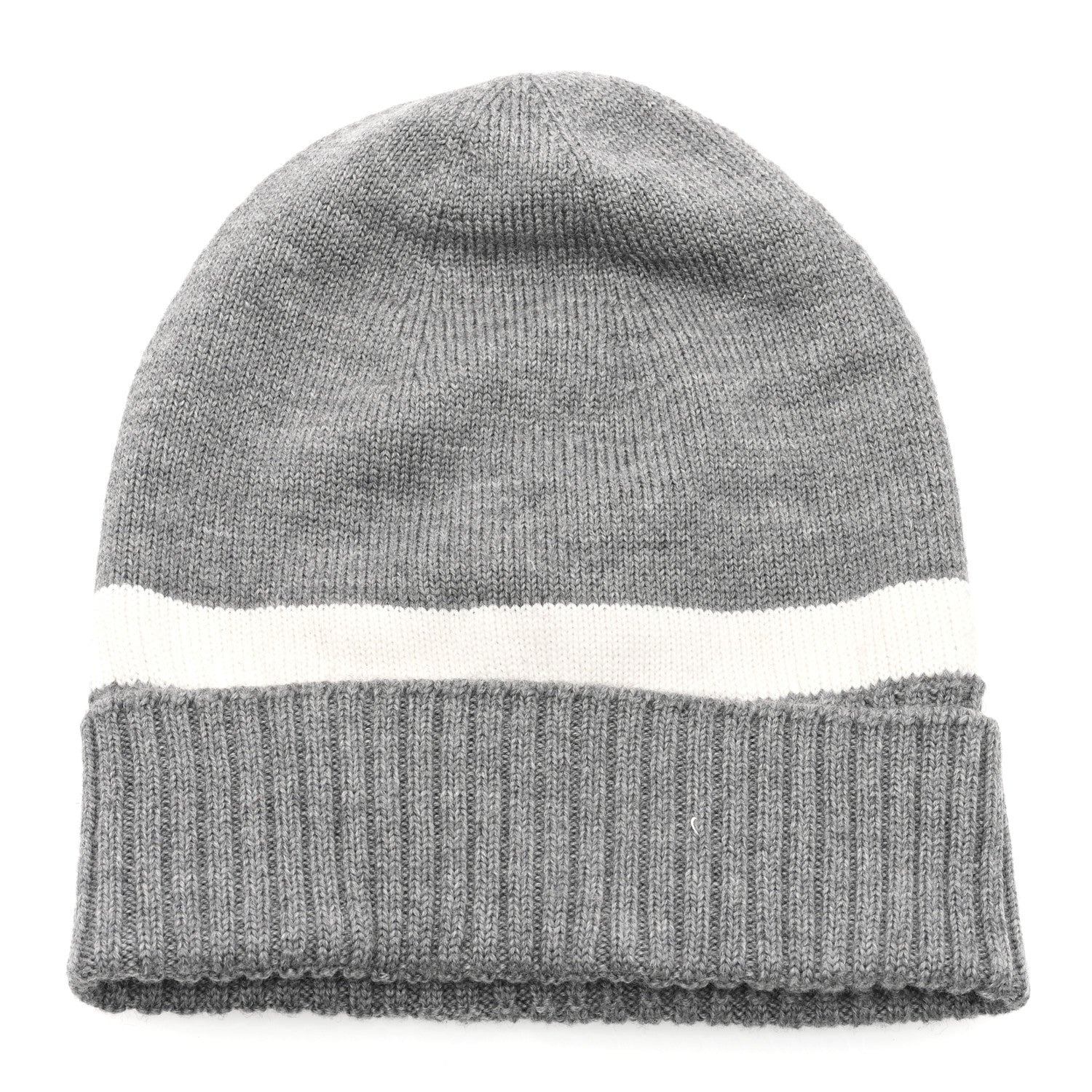 Gucci Wool Tricot Knit New Port Beanie Hat M Graphite Ivory 3 of 5
