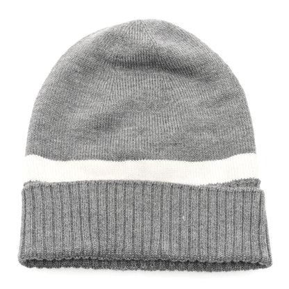 Gucci Wool Tricot Knit New Port Beanie Hat M Graphite Ivory 3 of 5